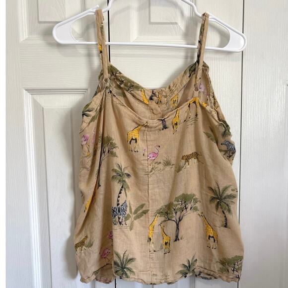 Old Navy Linen Blend Safari Animal Button Front Tank Size XL - Picture 5 of 7